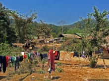 Горный аул в северо-западном Лаосе