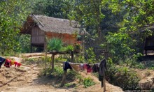 Горный аул в северо-западном Лаосе