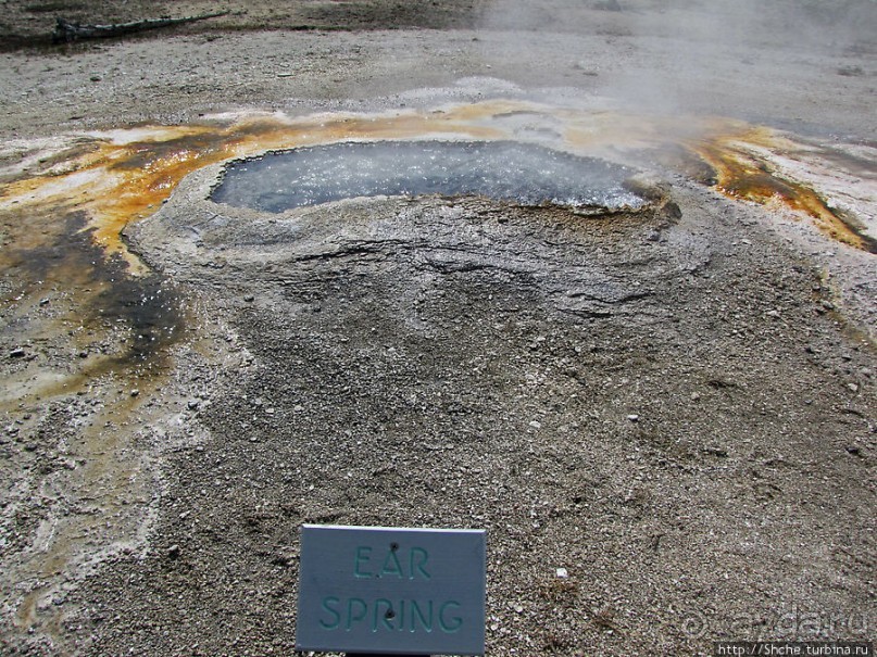 "Живые" источники окраин Geyser Hill в Йеллоустонском Н.П.