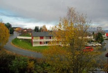 Обычный городок на берегу фьерда Trondheimfjerden