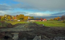 Обычный городок на берегу фьерда Trondheimfjerden