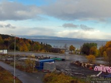 Обычный городок на берегу фьерда Trondheimfjerden