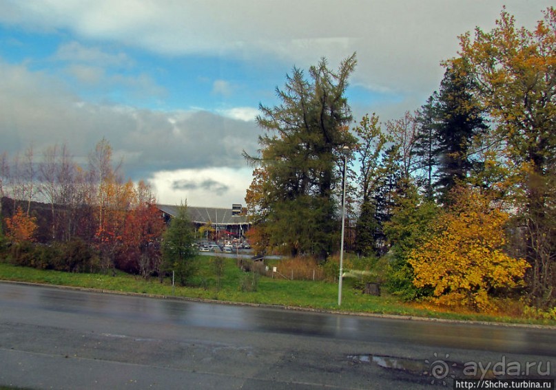 Обычный городок на берегу фьерда Trondheimfjerden