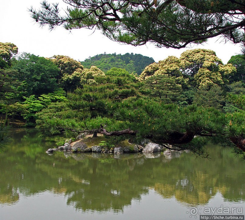 Кинкаку-дзи (Золотой павильон) в Киото и зеркальный водоем