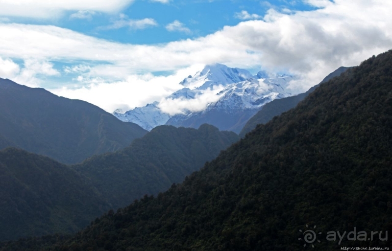 Ледник Фокса, смотрим с борта вертолета