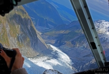 Ледник Фокса, смотрим с борта вертолета