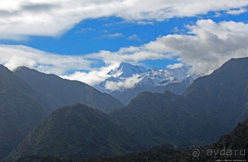 Ледник Фокса, смотрим с борта вертолета