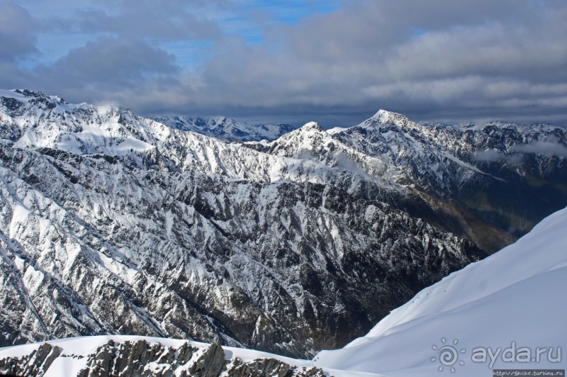 Ледник Фокса, смотрим с борта вертолета