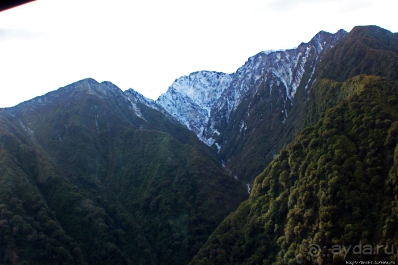 Ледник Фокса, смотрим с борта вертолета