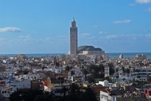 Великая мечеть Хасана II ночью и днем