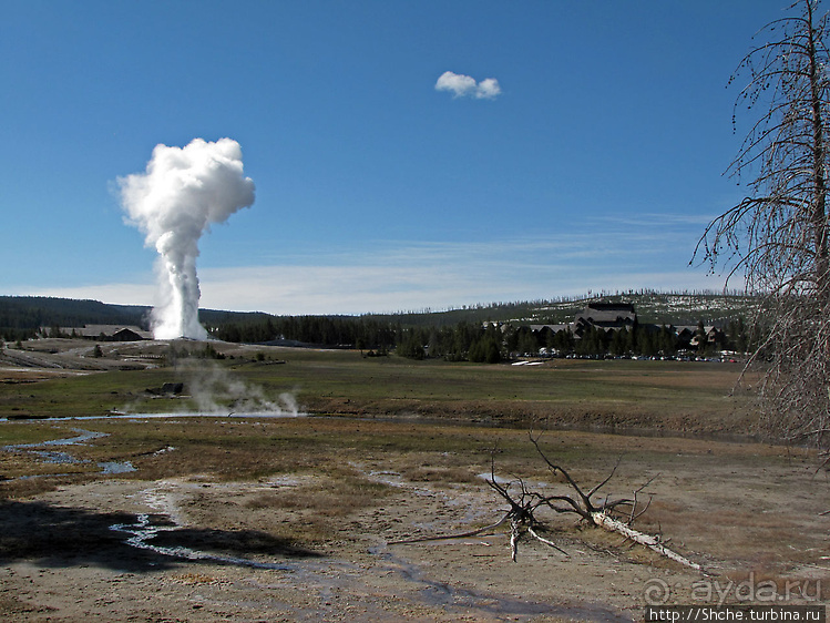 Гейзер "Old faithful" во всей красе в любое время суток