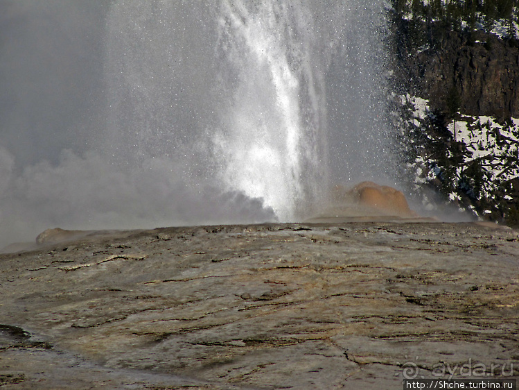 Гейзер "Old faithful" во всей красе в любое время суток