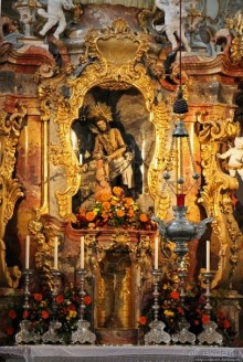 Вершина баварского рококо в деревенской церкви в Висе