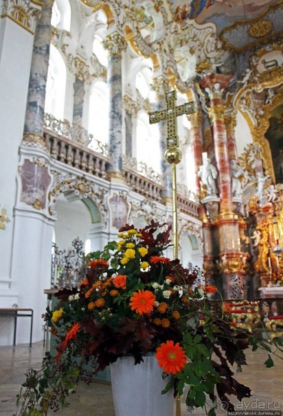 Вершина баварского рококо в деревенской церкви в Висе