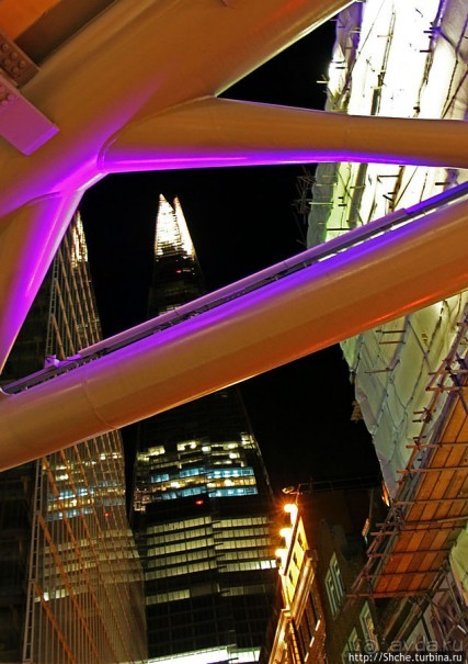 Огни ночного Лондона. Район London Bridge