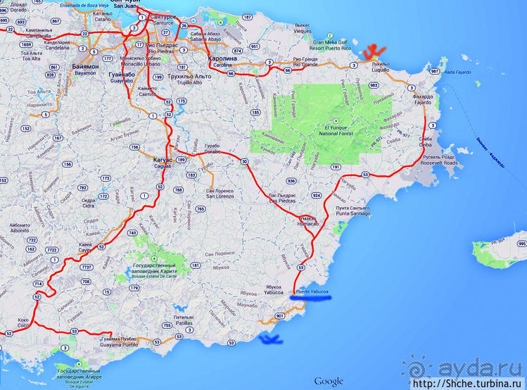 Восточное побережье Пуэрто Рико — покой здесь только сниться