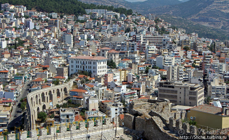 Крепость (акрополис) Кавалы и десяток ракурсов города с нее