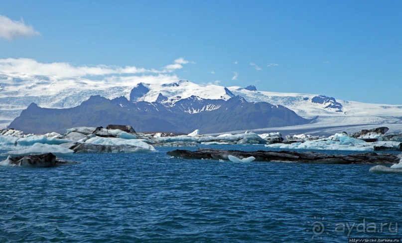 По лагуне причудливо-тающих льдов на плавающем авто-корабле