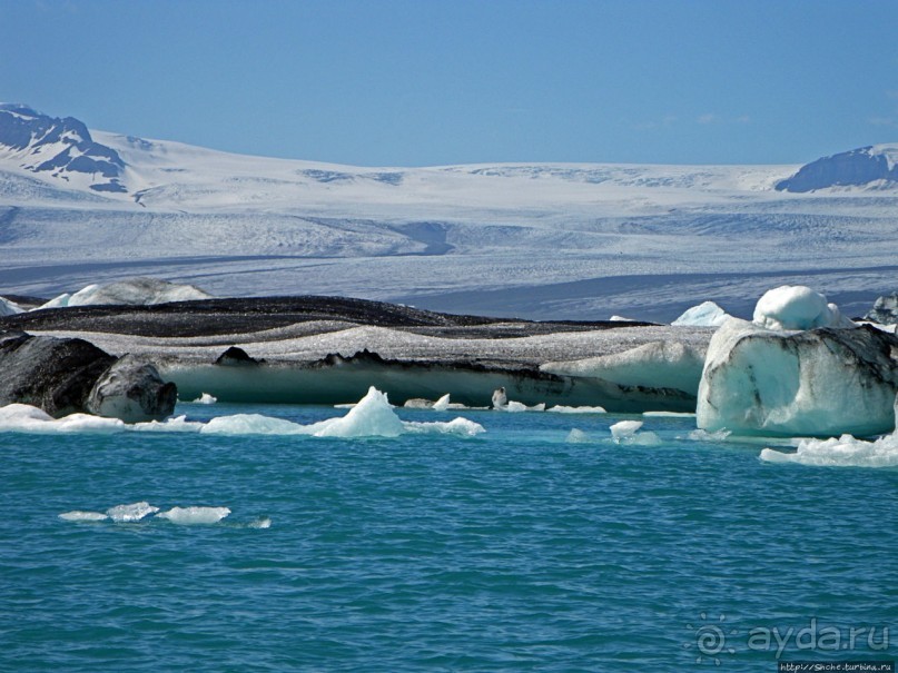 По лагуне причудливо-тающих льдов на плавающем авто-корабле