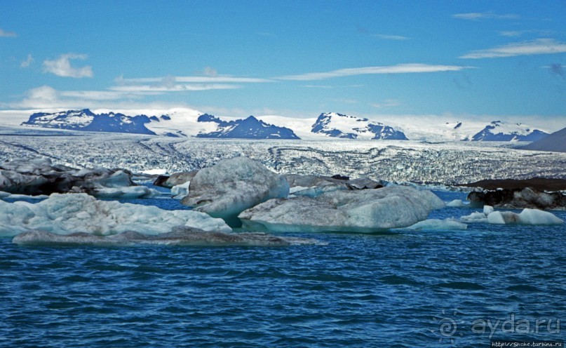 По лагуне причудливо-тающих льдов на плавающем авто-корабле