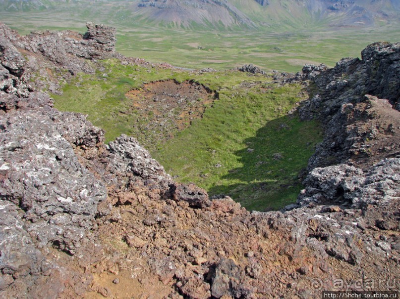 Saxholl - компактный кратер конкретного вулкана