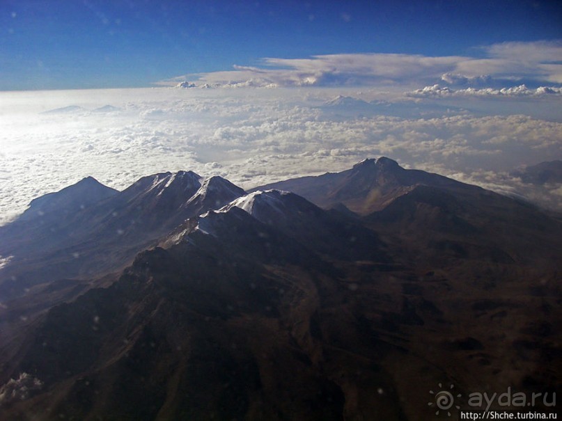 " Под крылом самолета..." заснеженные вершины Анд
