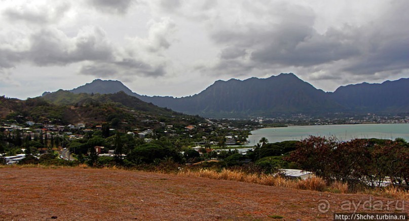 Панорама залива и города Канеохе на востоке острова Оаху