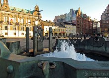 Исторический фонтан на Большой площади ( Stortorget ) Мальме