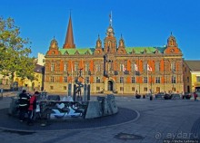 Исторический фонтан на Большой площади ( Stortorget ) Мальме