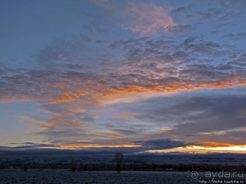 Прикольный рассвет в плоскогорье штата Вайоминг