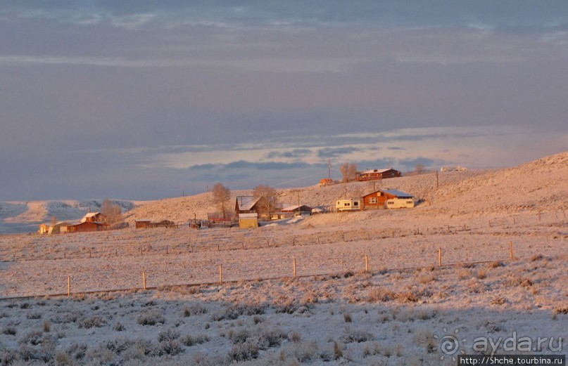Прикольный рассвет в плоскогорье штата Вайоминг
