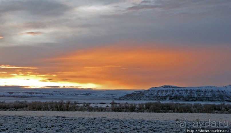 Прикольный рассвет в плоскогорье штата Вайоминг
