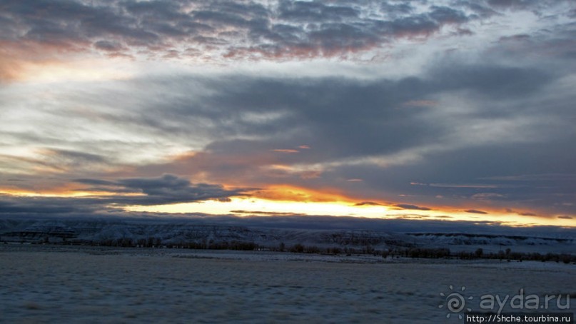 Прикольный рассвет в плоскогорье штата Вайоминг