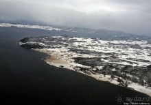 Аерофотосъемка фьерда Strindfjorden при взлете с Værnes