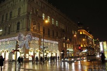 Декабрьская иллюминация Вены, вечер, немного снега и мороз