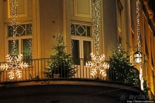 Декабрьская иллюминация Вены, вечер, немного снега и мороз