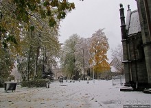 Древнее кладбище у собора Нидаросс, более похожее на парк