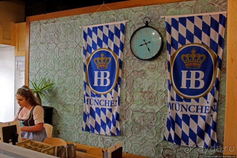 Немецкая еда и пиво на Причале Королевы в Веллингтоне