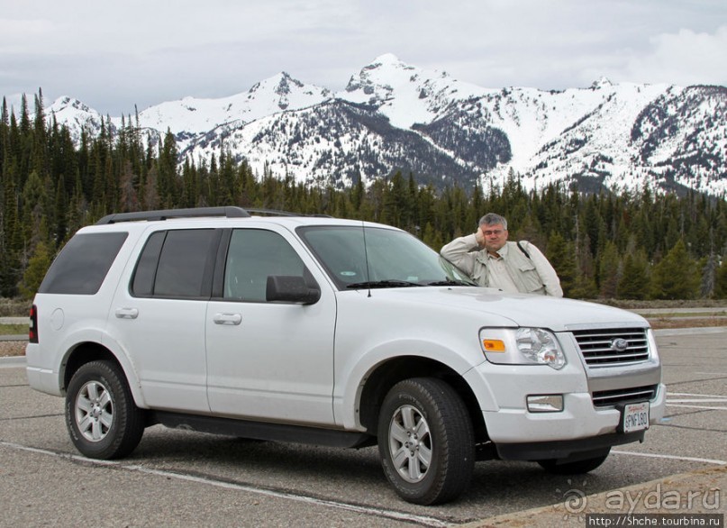 Гора Grand Teton и озеро Taggart, по нац.парку на авто
