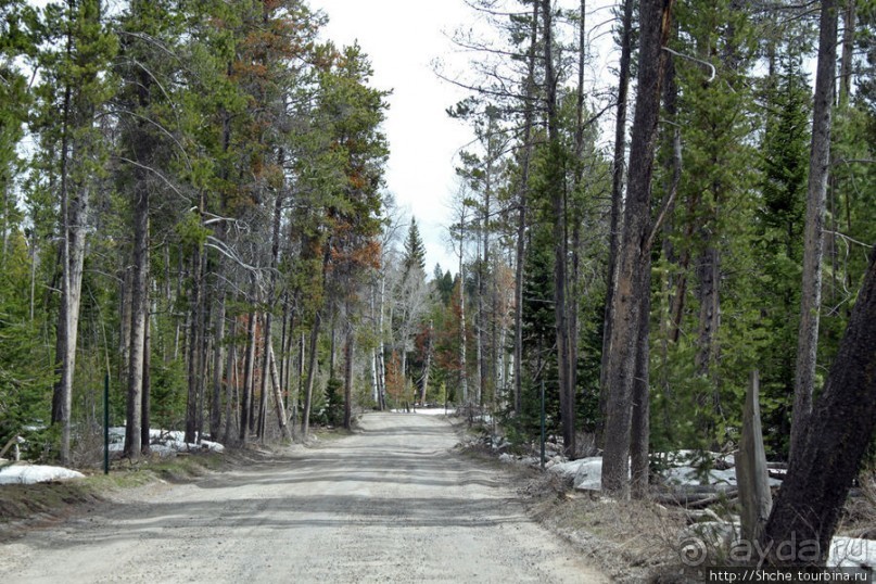 Гора Grand Teton и озеро Taggart, по нац.парку на авто