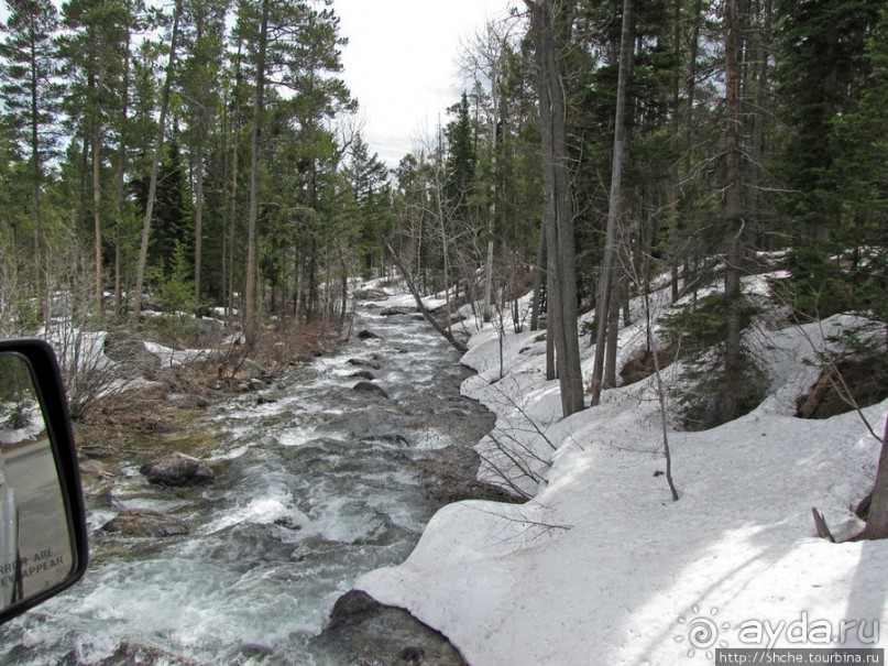 Гора Grand Teton и озеро Taggart, по нац.парку на авто