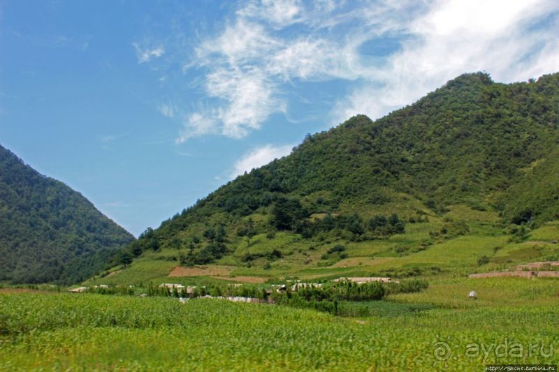 Катим по КНДР. Сельские пейзажи на востоке страны 