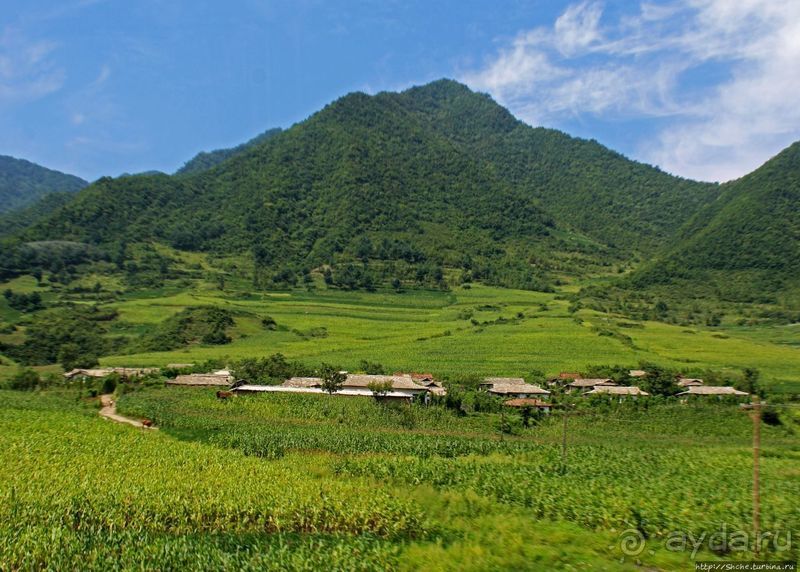 Катим по КНДР. Сельские пейзажи на востоке страны 