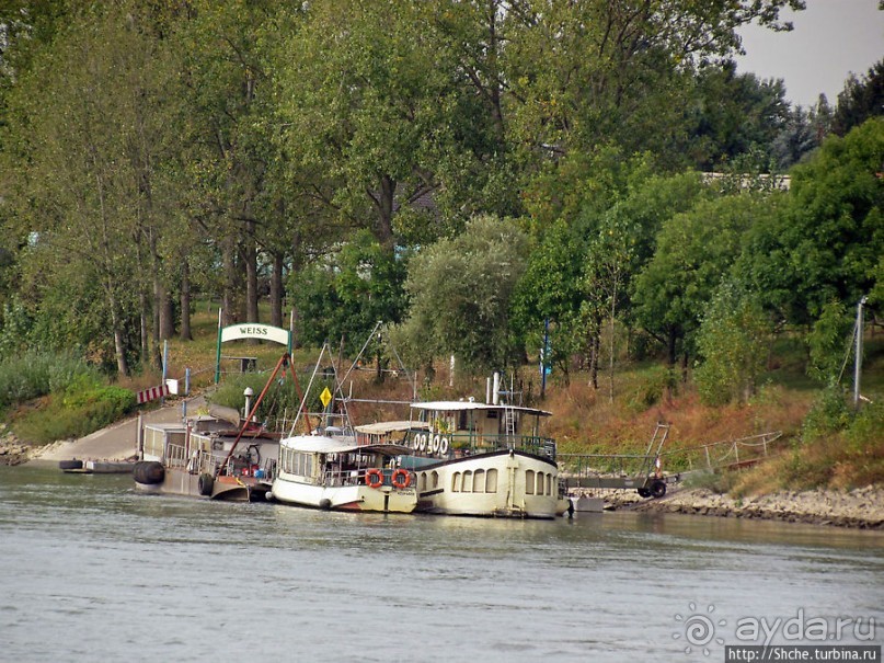 По Рейну на корабле. Слева Porz , справа Weiss