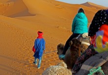 Сахара и я посередине на белом верблюде