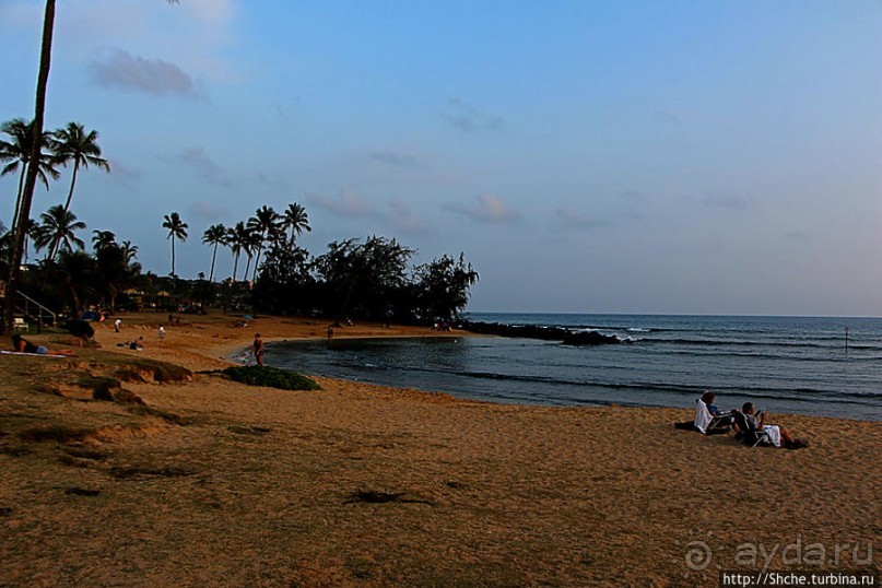 Над Лихуе опустились сумерки. Конец "трудового" дня на Кауаи