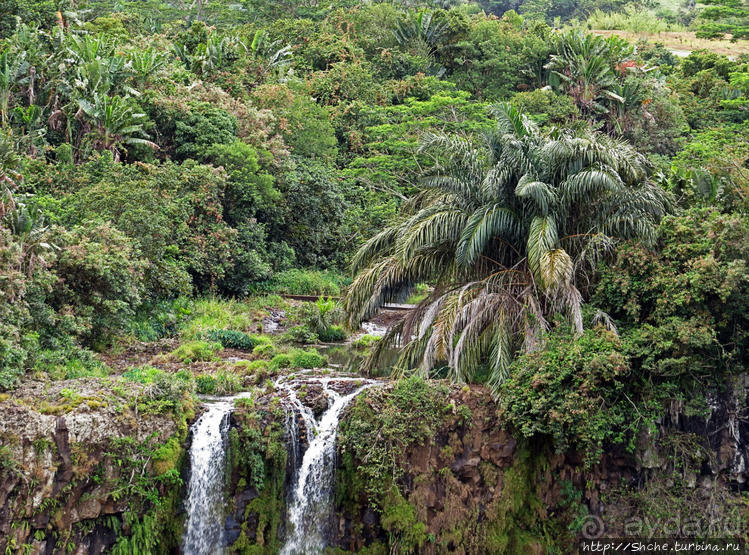 Стометровый водопад среди пышной растительности