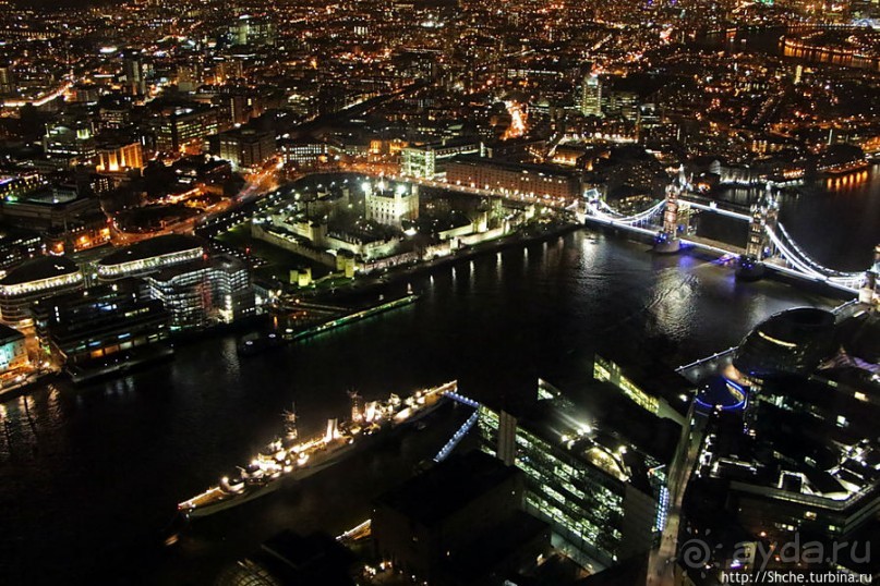 Ночной Лондон со смотровой небоскреба "The Shard" (Осколок)