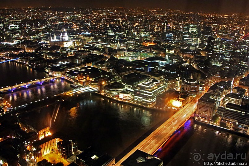 Ночной Лондон со смотровой небоскреба "The Shard" (Осколок)