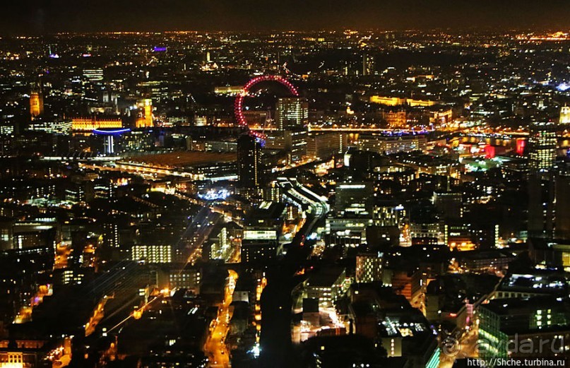 Ночной Лондон со смотровой небоскреба "The Shard" (Осколок)